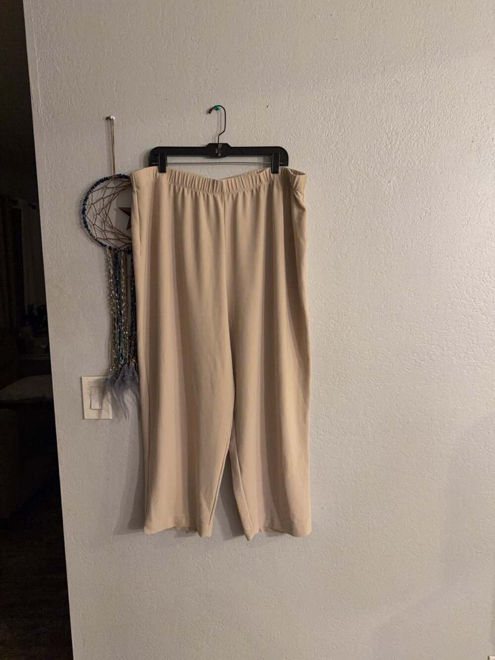 Susan Graver Women's Pull-On Knit Pants Beige Size 3XP